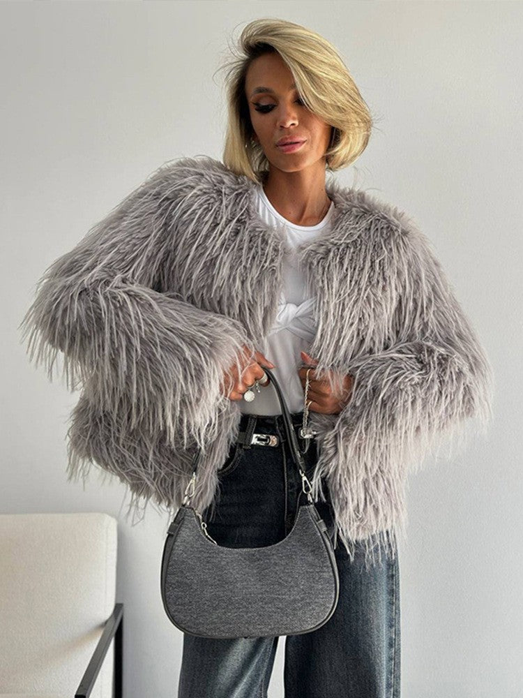 Manteau Court Femme en Façon Fourrure Luxe et Confort Optimal