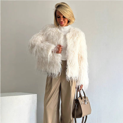 Manteau Court Femme en Façon Fourrure Luxe et Confort Optimal