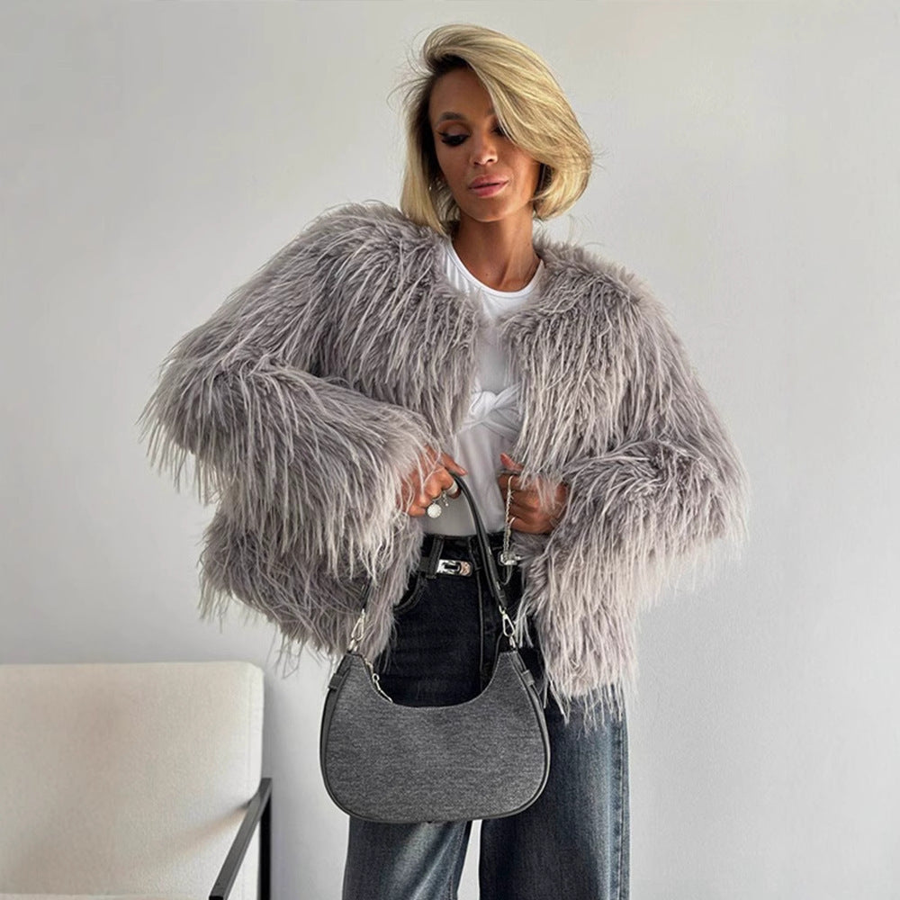 Manteau Court Femme en Façon Fourrure Luxe et Confort Optimal