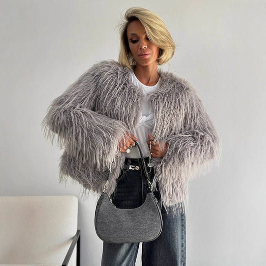 Manteau Court Femme en Façon Fourrure Luxe et Confort Optimal