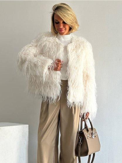 Manteau Court Femme en Façon Fourrure Luxe et Confort Optimal